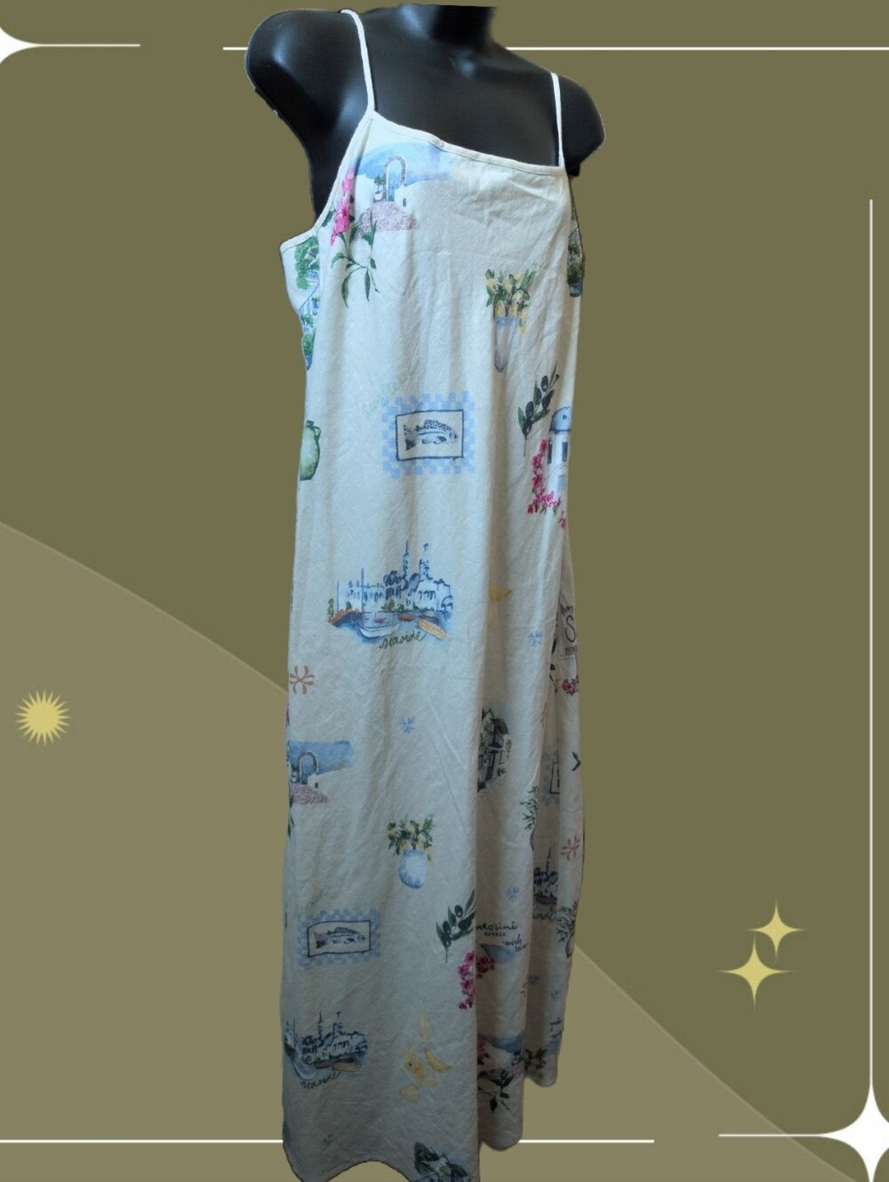 ✨Nwt The A&F Julia Slip Linen-Blend Midi Dress by Abercrombie & Fitch size Large